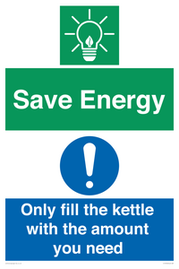 Save Energy - Only fill the kettle with the amount you need